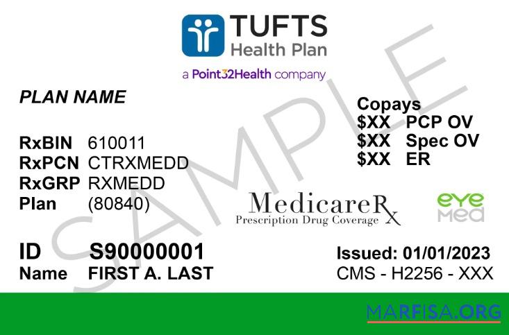 Downloadable USA Massachusetts health insurance card sample